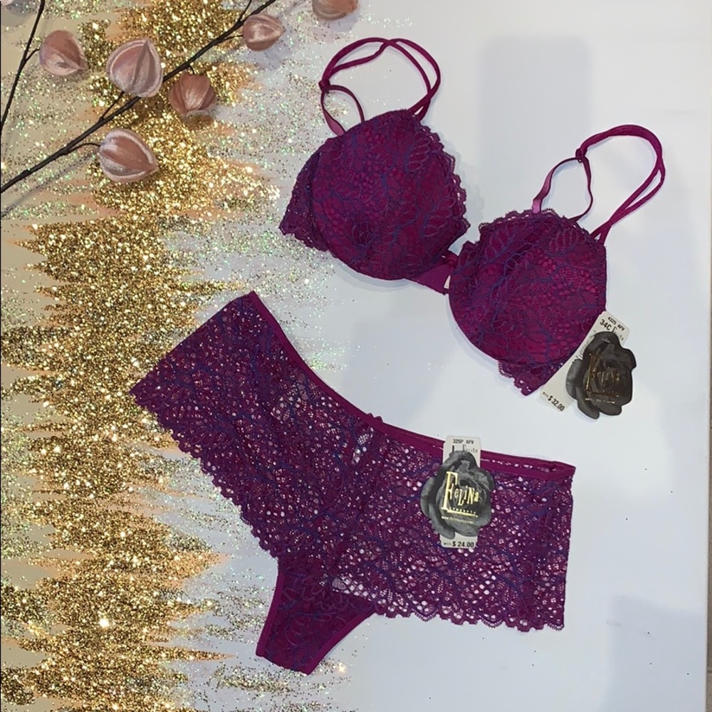 34C Bra/Lg Boythong - In African Violet By: Felina